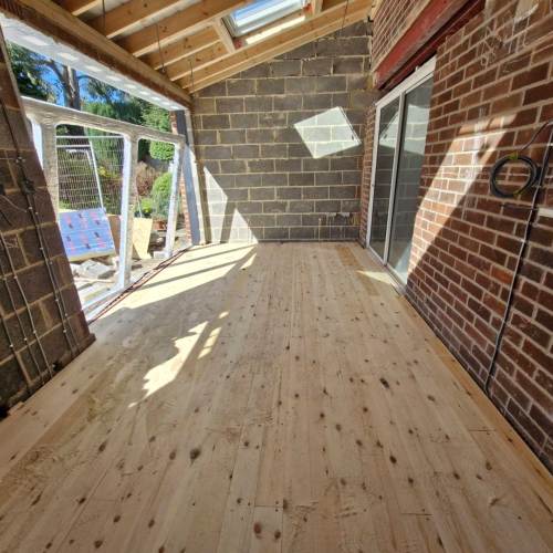 Extension wooden flooring