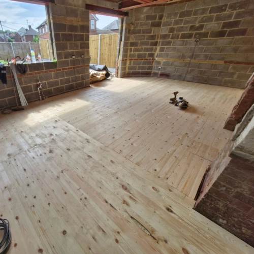 Extension wooden flooring