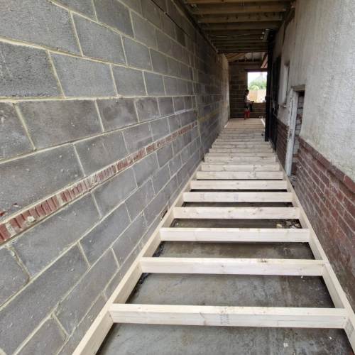 Extension wooden flooring frame