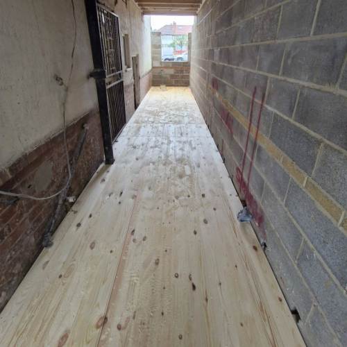 Extension wooden flooring