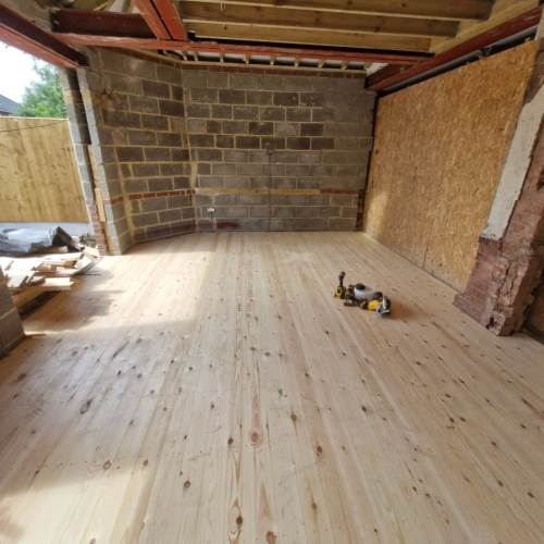 Extension wooden flooring