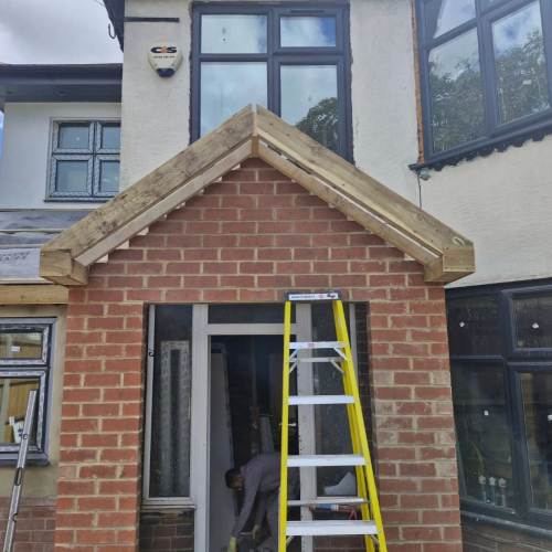 Extension wooden roof frame