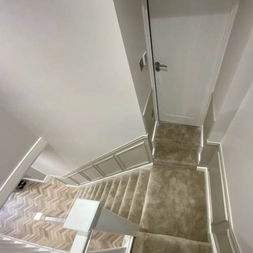 Wooden staircase bannisters