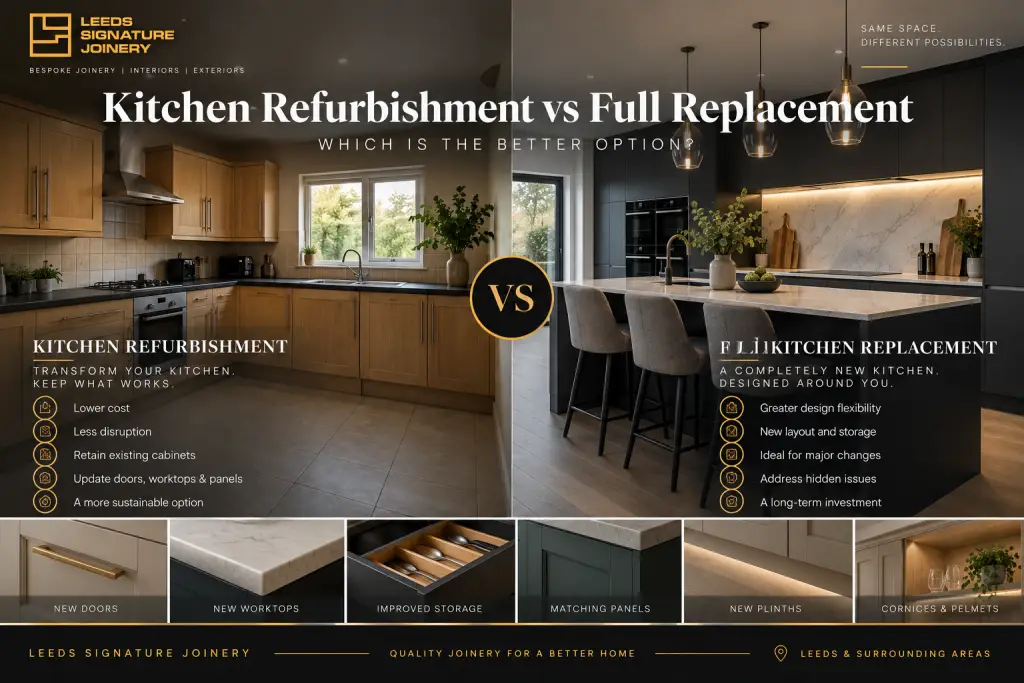 Kitchen refurbishment compared with a full kitchen replacement
